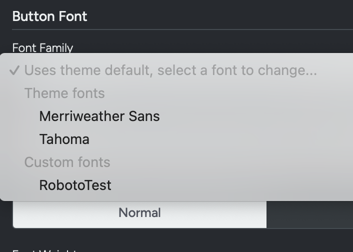 Restricted Font Picker in Activity Editor